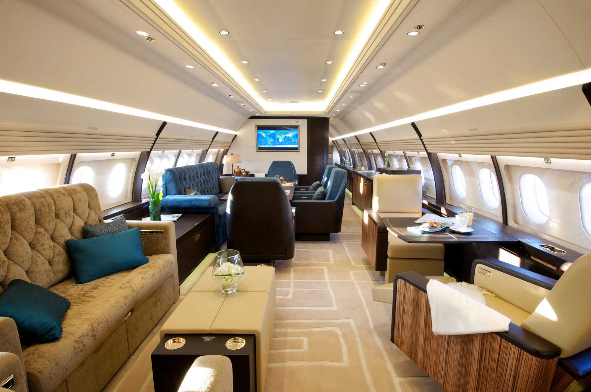 Interior of Luxury Private Jet