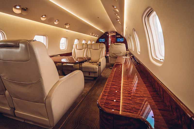 Luxurious Private Jet Interior