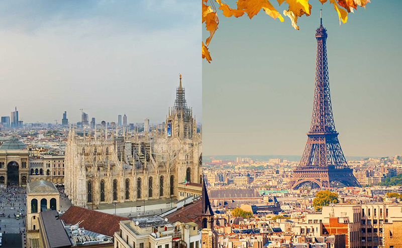 Milan and Paris Charter Flights private jet charter