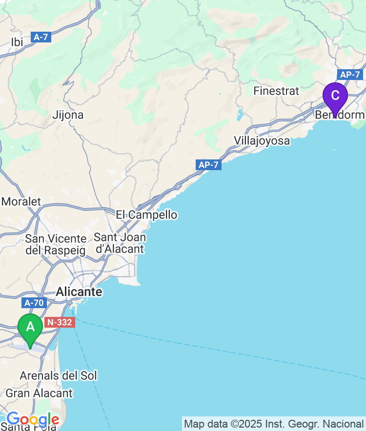 Benidorm Available Airport Options