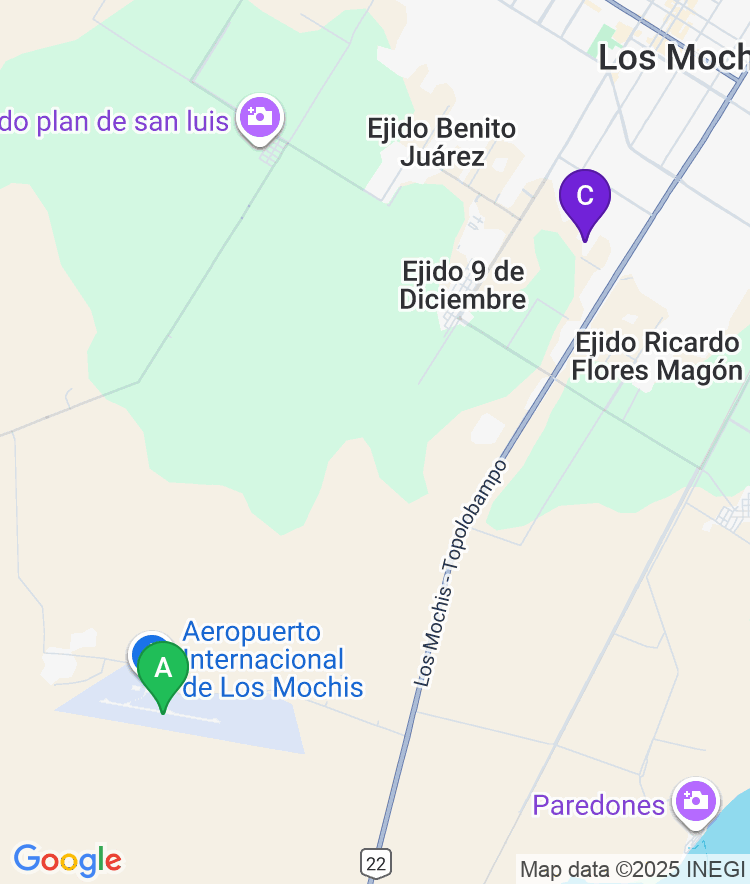 Camino Available Airport Options